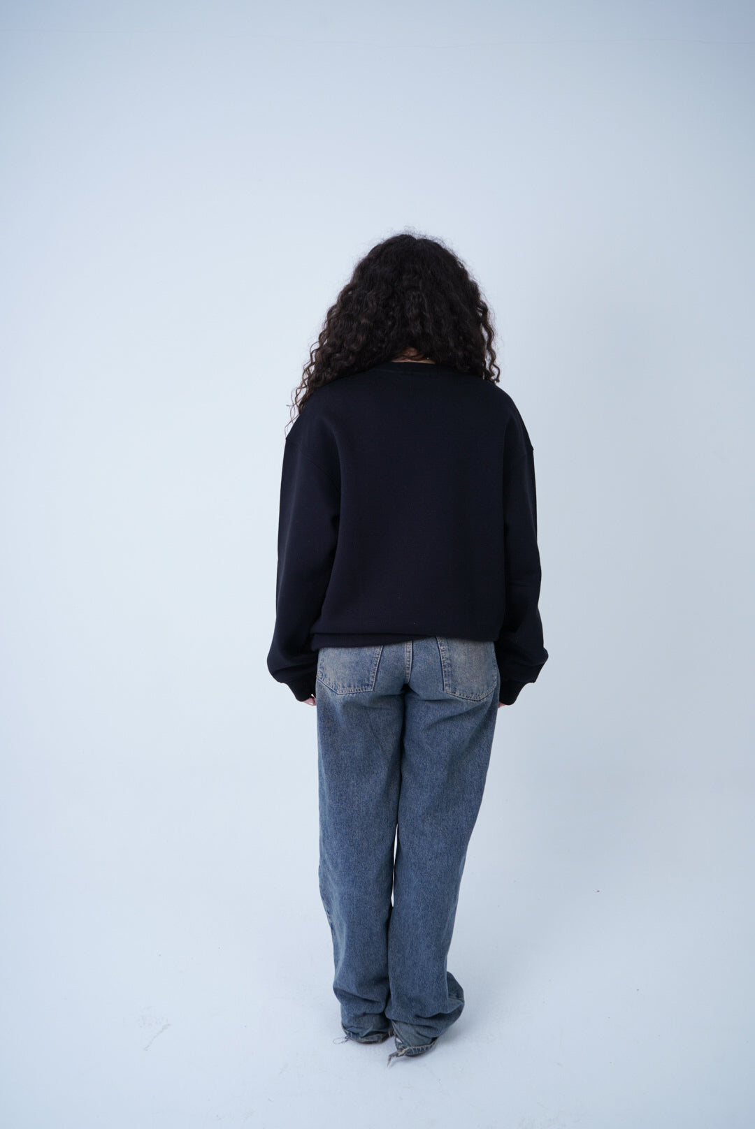 Black Relaxed Fit Crewneck