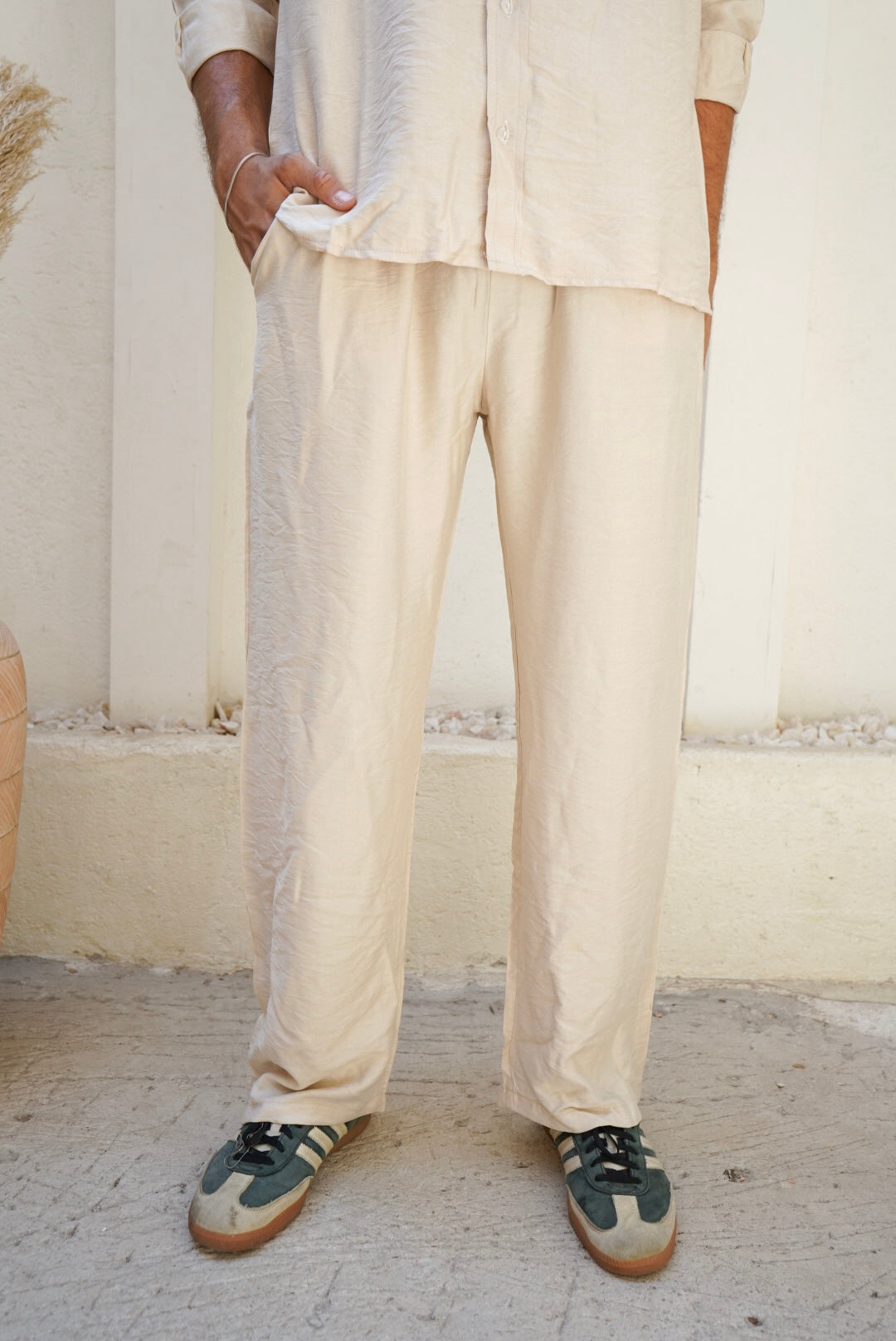 Beige Linen Pants