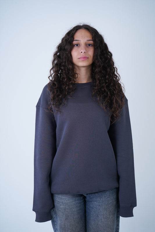 Dark Grey Relaxed Fit Crewneck