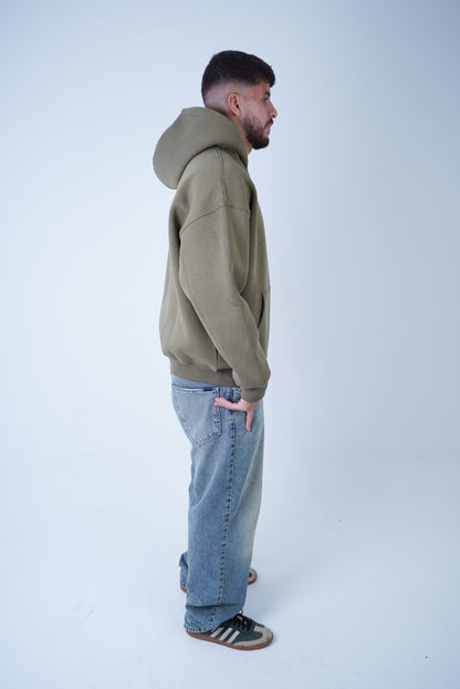 Olive Relaxed Fit Hoodie
