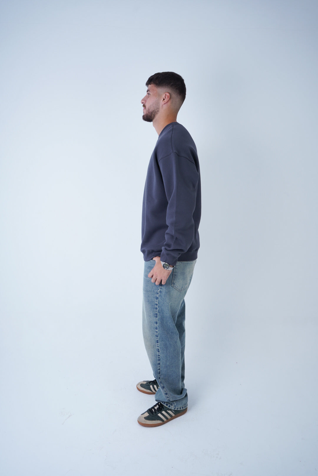 Dark Grey Relaxed Fit Crewneck