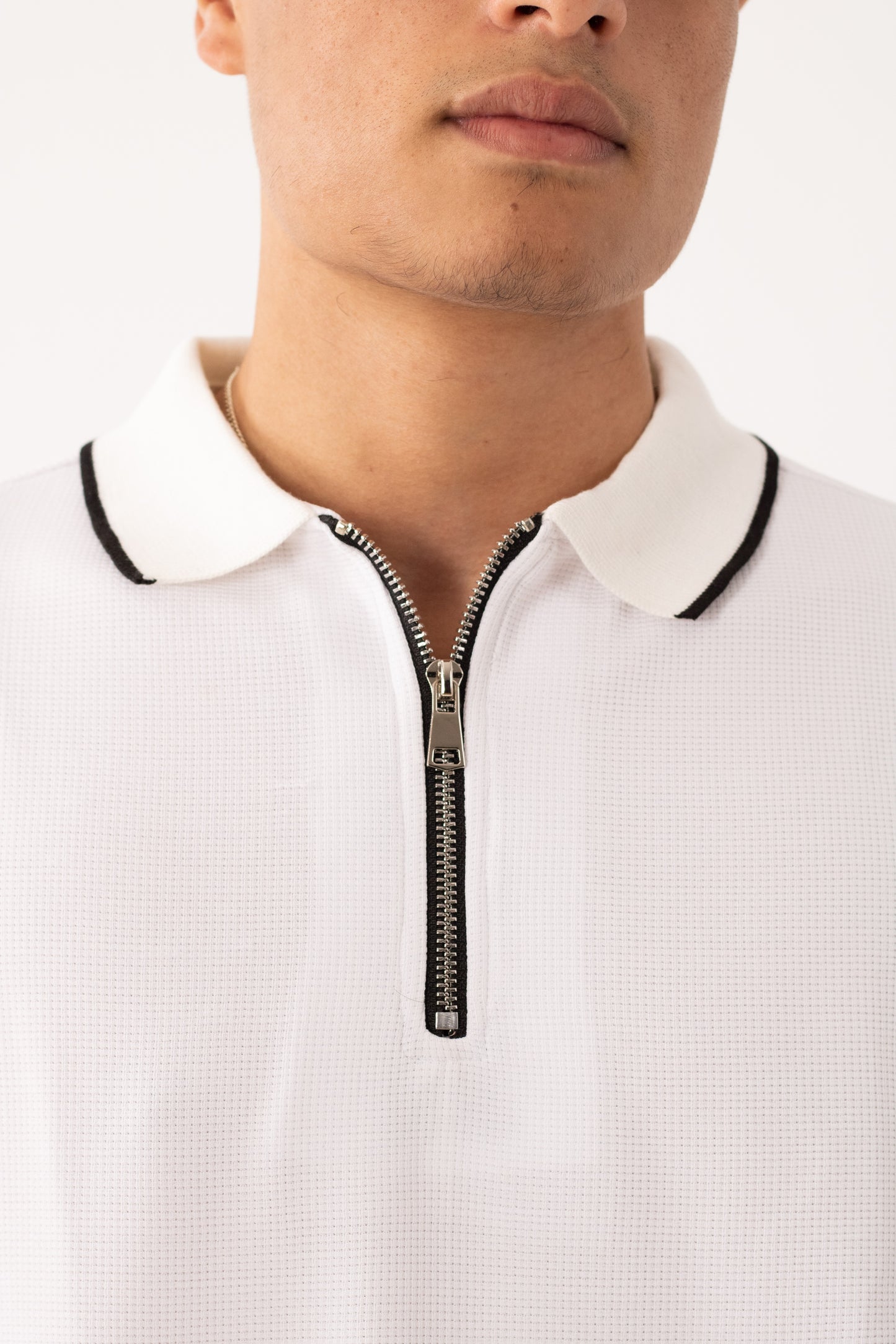 White Quarter Zip-Up