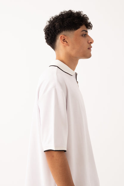 White Quarter Zip-Up