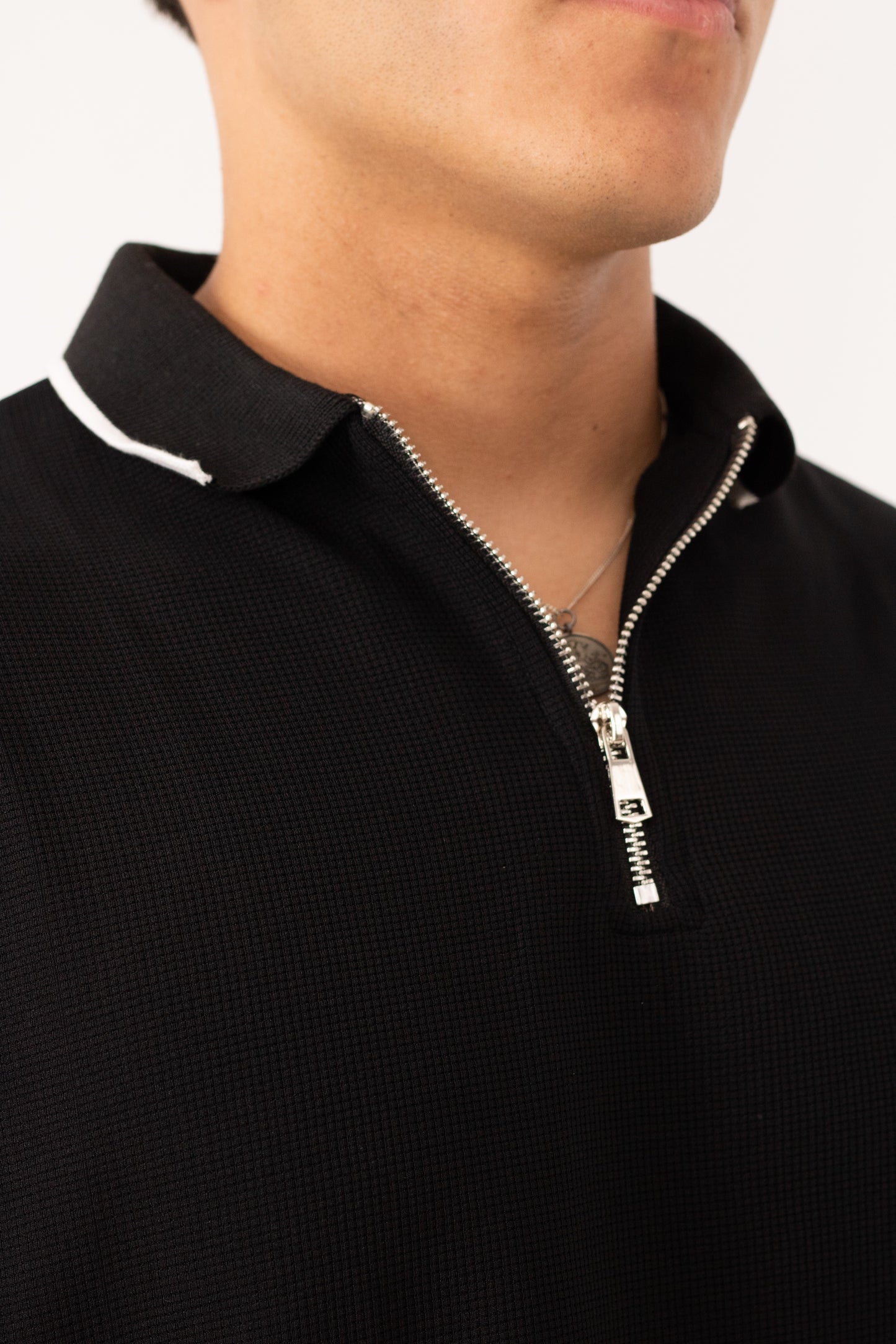 Black Quarter Zip-Up