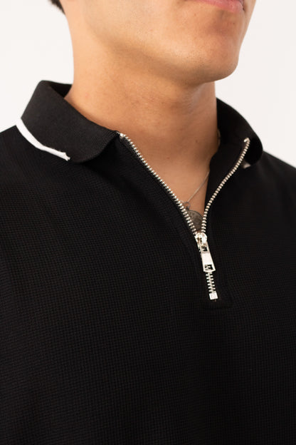 Black Quarter Zip-Up