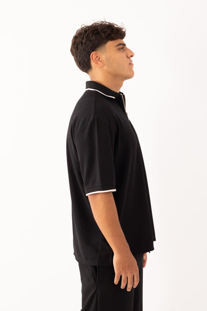 Black Quarter Zip-Up