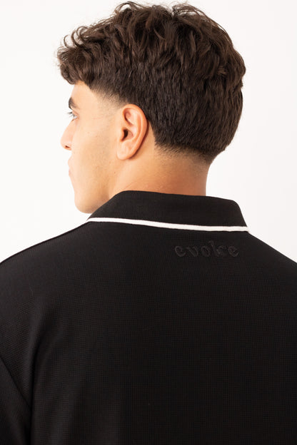 Black Quarter Zip-Up